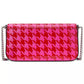 Devin Houndstooth Saffiano Leather Flap Chain Wallet