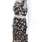 Michael Kors Collection Womens Floral Print Paneled Hem Dress Black