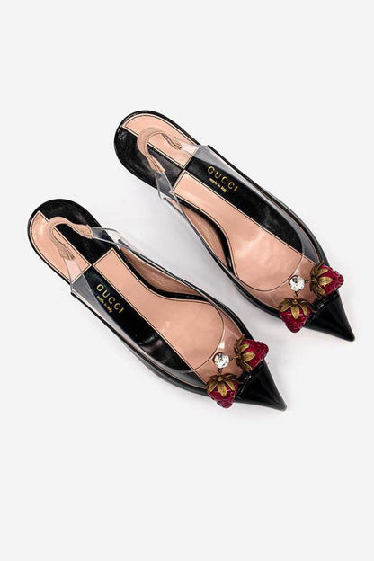 Gucci Vinyl & Patent Slingback Pump