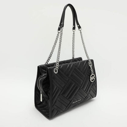 Black Quilted Leather Kathy Satchel