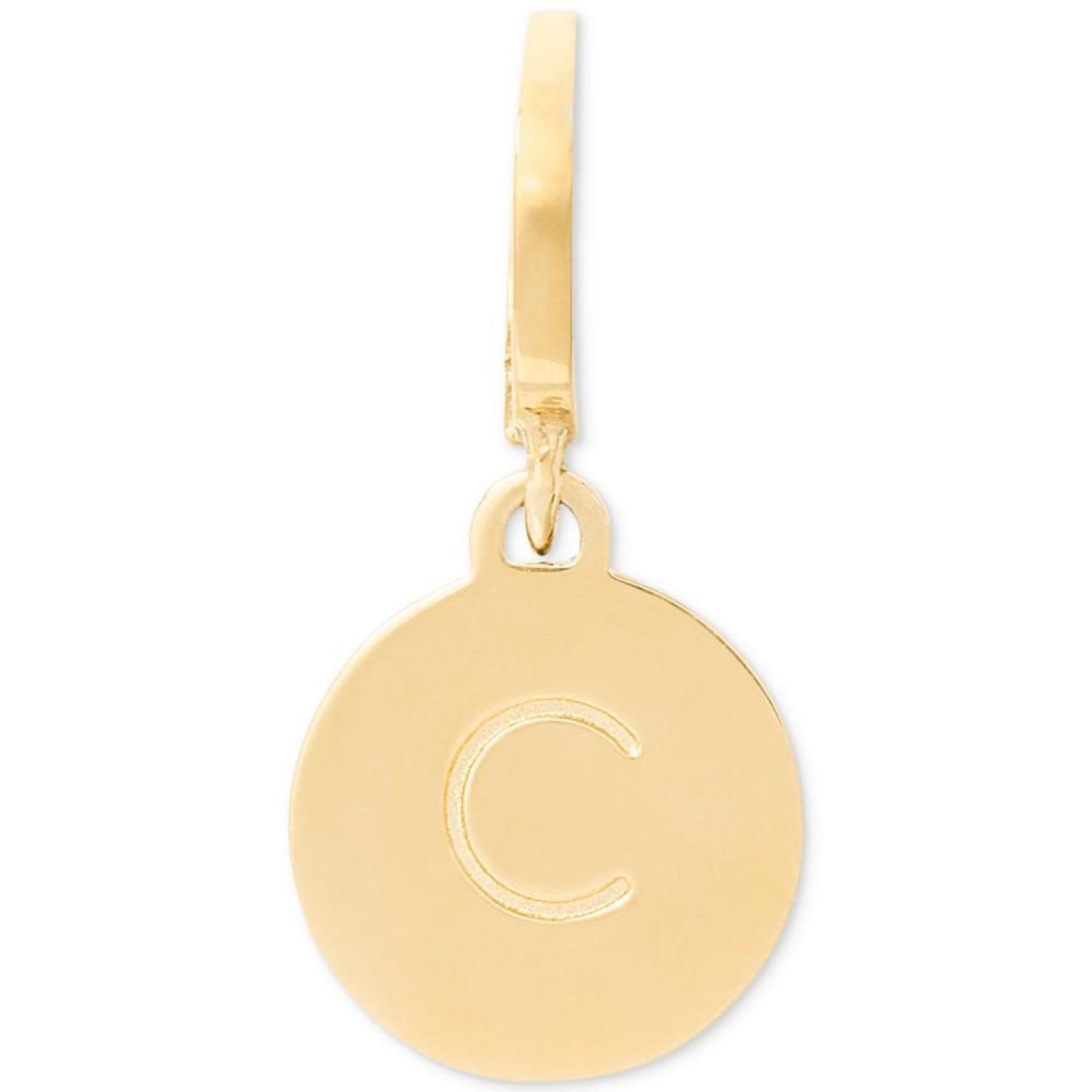 Gold-Tone Initial Polished Disc Charm Pendant