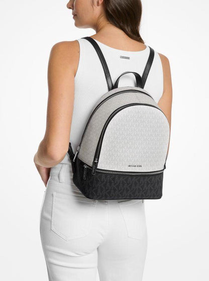 Rhea Medium Color-Block Signature Logo Backpack