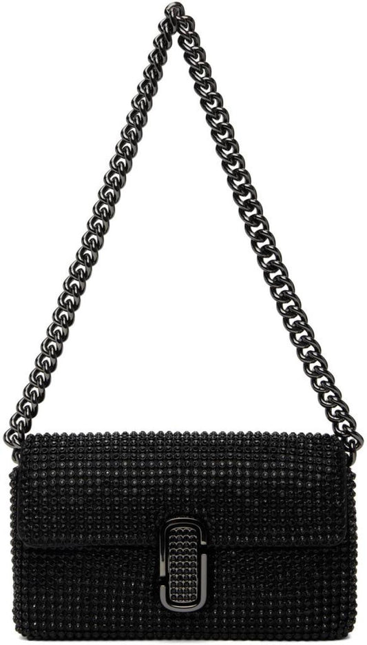 Black 'The Rhinestone J Marc Mini' Shoulder Bag