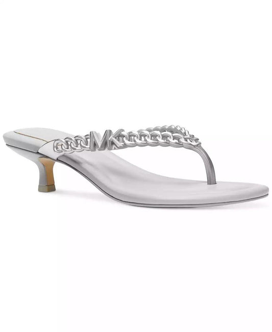 Zaza Slip On Embellished Thong Kitten-Heel Sandals