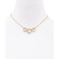 Triple Heart-Shape Stone Statement Necklace, 16" + 2" extender