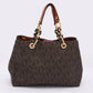 Michael Kors Brown Signature Coated Canvas Medium Cynthia Tote