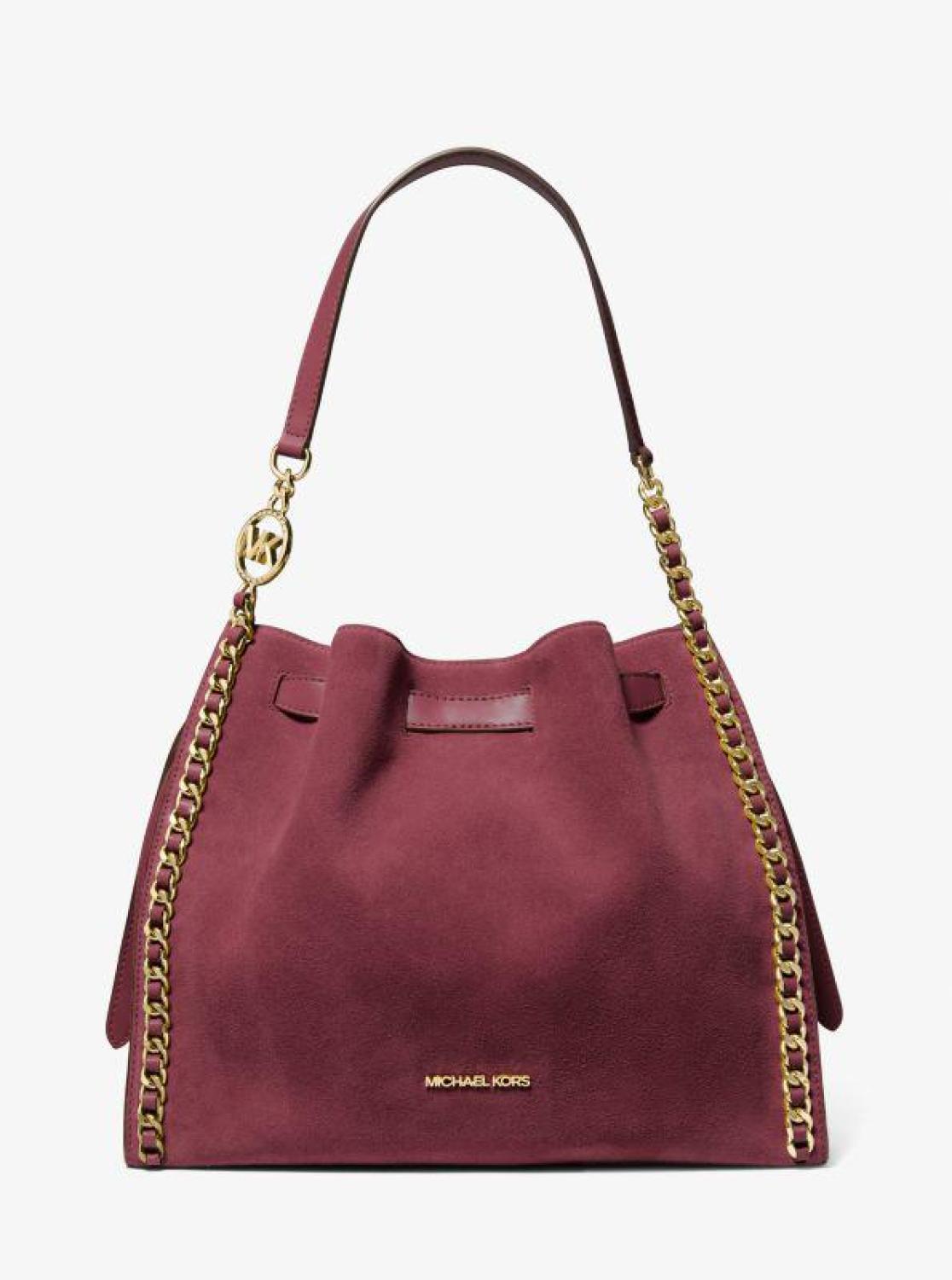 Mina Large Suede Chain Shoulder Bag