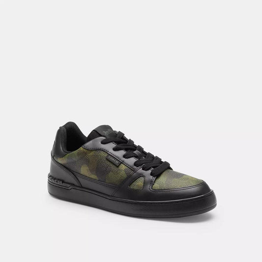 Clip Court Sneaker With Camo Print