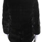 Michael Kors Womens Crew Neck Hook & Eye Mink Fur Coat Dark Brown