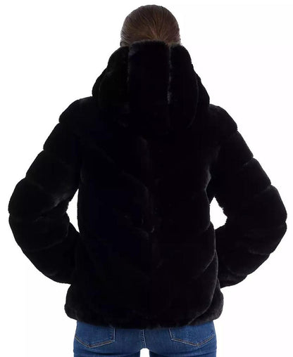 Women's Hooded Faux-Fur Coat