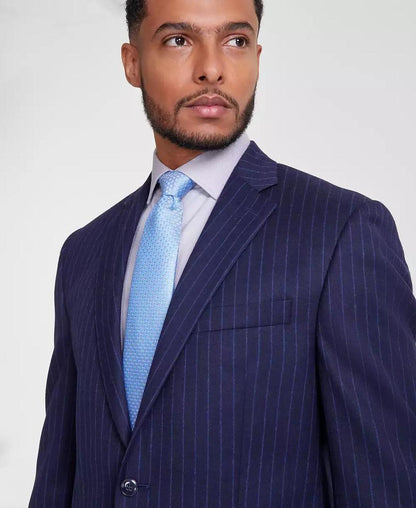 Men's Classic-Fit Pinstripe Wool-Blend Stretch Suit Separate Jacket