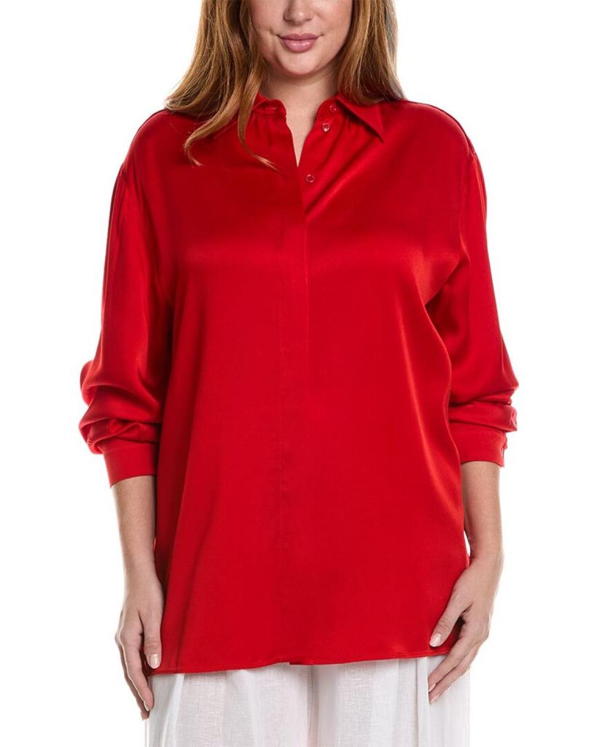 Michael Kors Collection Techno Charmeuse Boyfriend Shirt