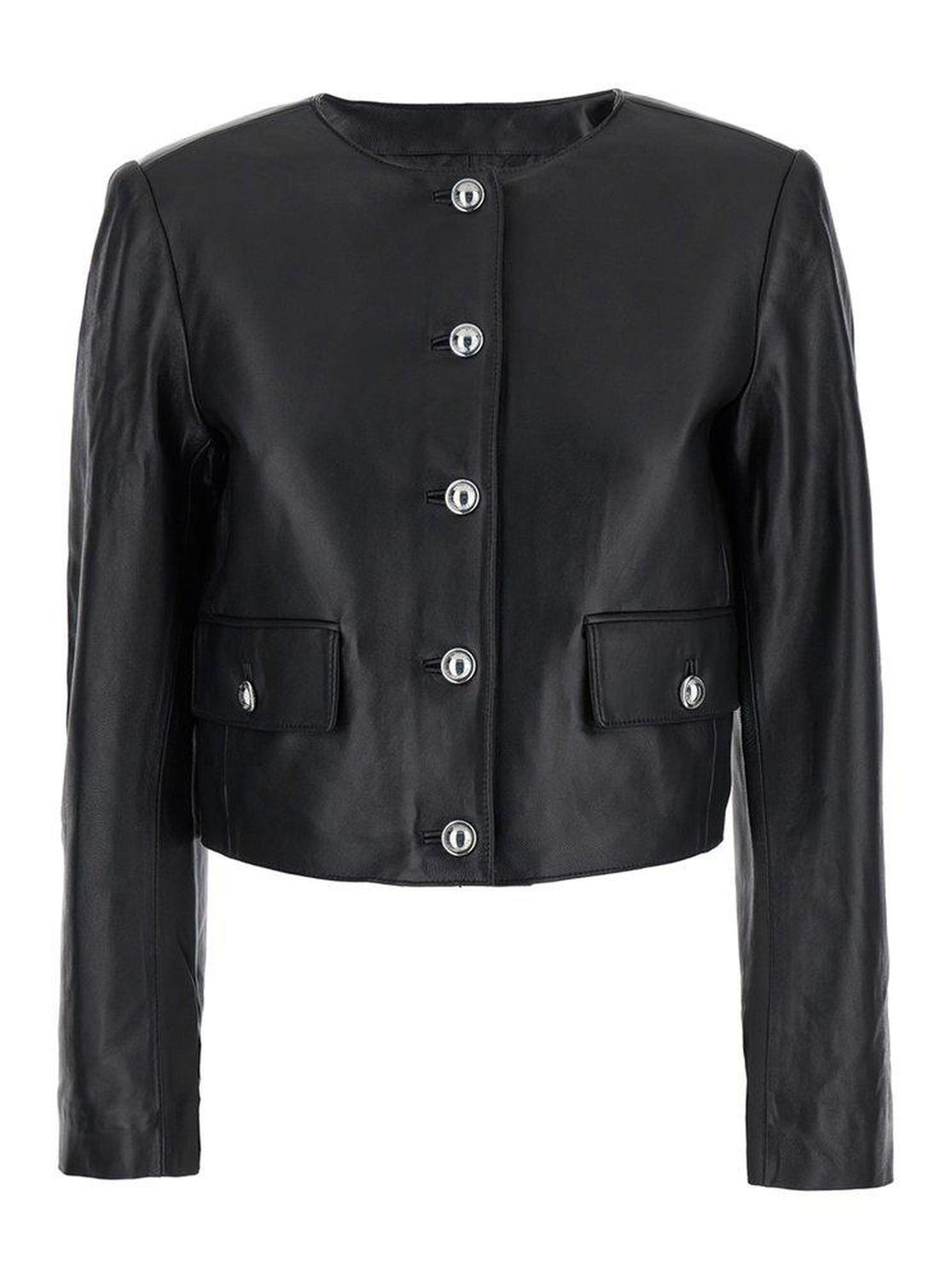 Michael Michael Kors Leather Cropped Jacket