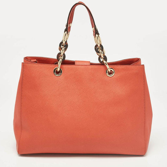 Michael Kors Orange Leather Cynthia Tote