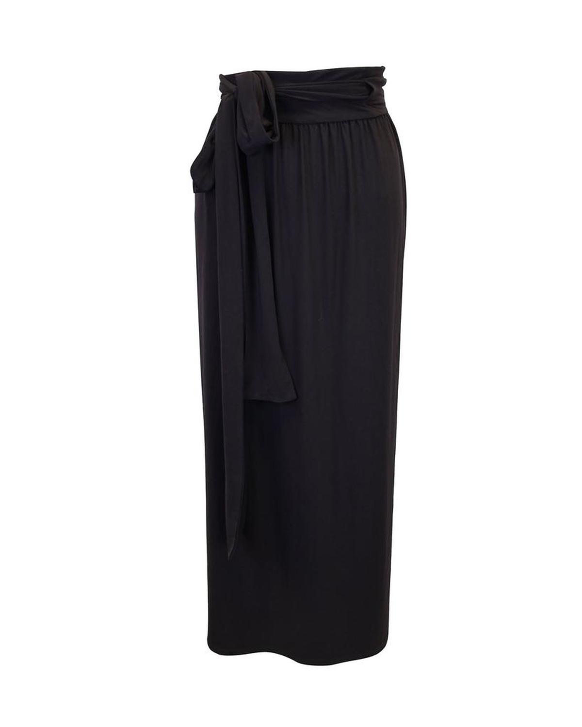 Max Mara Leisure Ring Sarong in Black Viscose