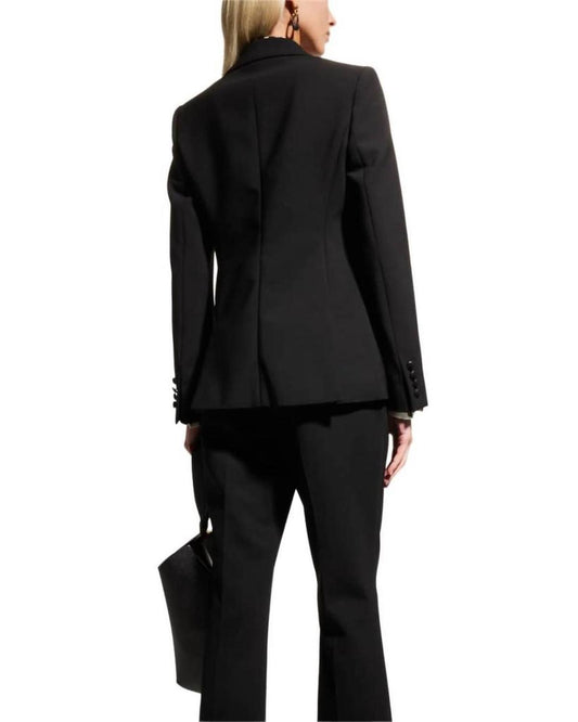 Golden Doppia Crepe Jacket In Black