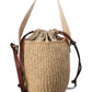 Chloé Woody Small Raffia & Leather Bucket Bag