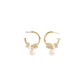 Faux Stone Signature Enamel Heart Charm Hoop Earrings