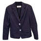 Max Mara Contrast Stitch Denim Blazer in Blue Cotton