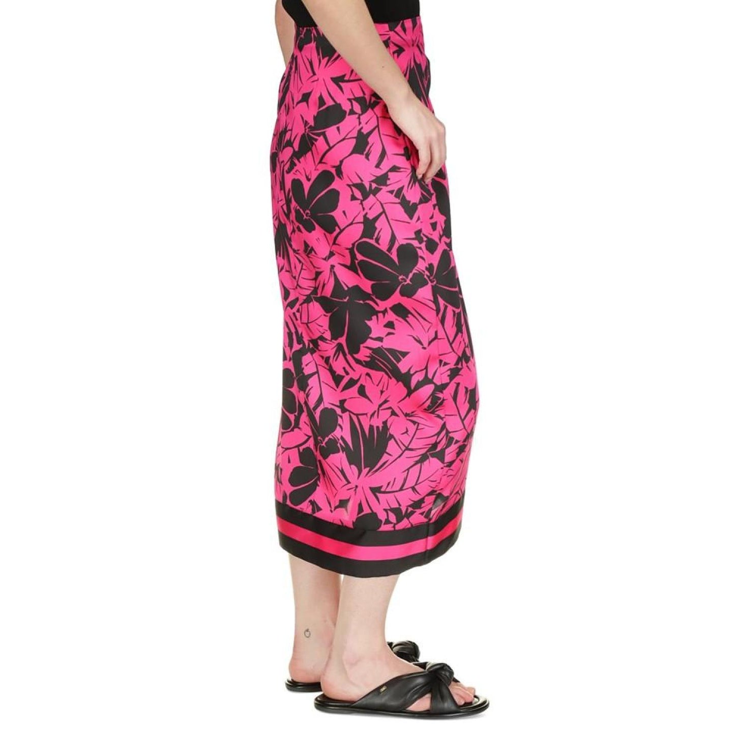 Women's Lush Palm-Print Faux-Wrap Midi Skirt