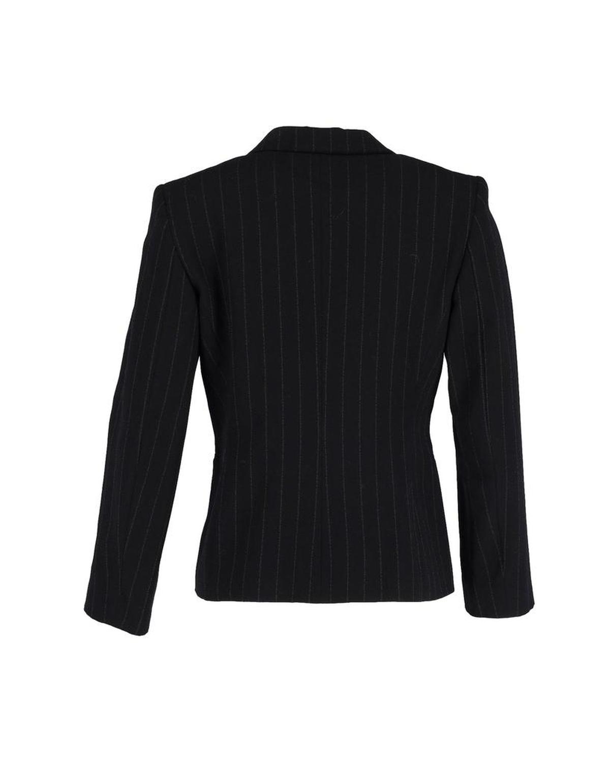 Max Mara Pianoforte Striped Blazer in Black Polyester