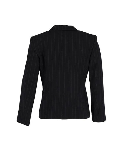 Max Mara Pianoforte Striped Blazer in Black Polyester