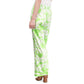 MICHAEL Women's Palm Print Wide-Leg Satin Pants