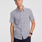 Men's Slim-Fit Stretch Micro Floral Short-Sleeve Button-Down Shirt