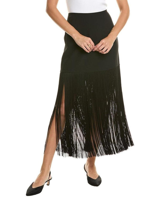 Michael Kors Collection Crepe Sable Fringe Skirt