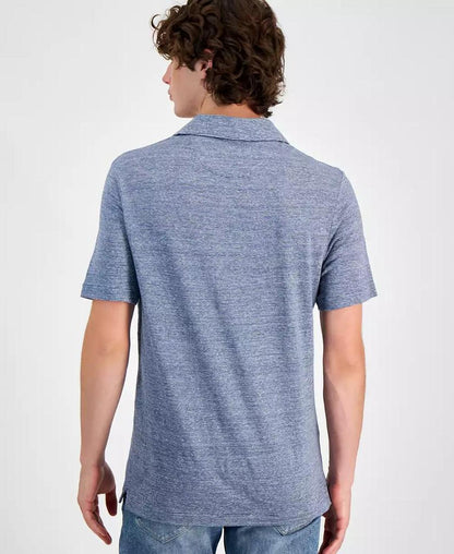 Men's Classic-Fit Textured Space-Dyed Polo Shirt