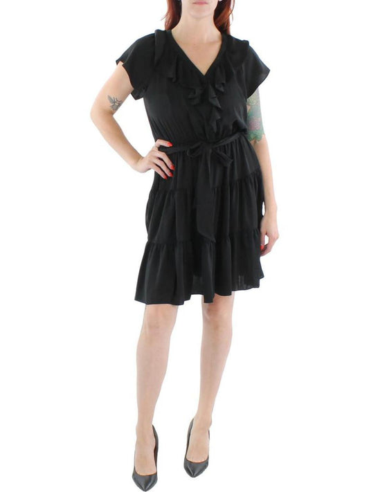 Womens Ruffled Short Mini Dress