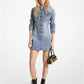 Stretch Denim Lace-Up Mini Dress