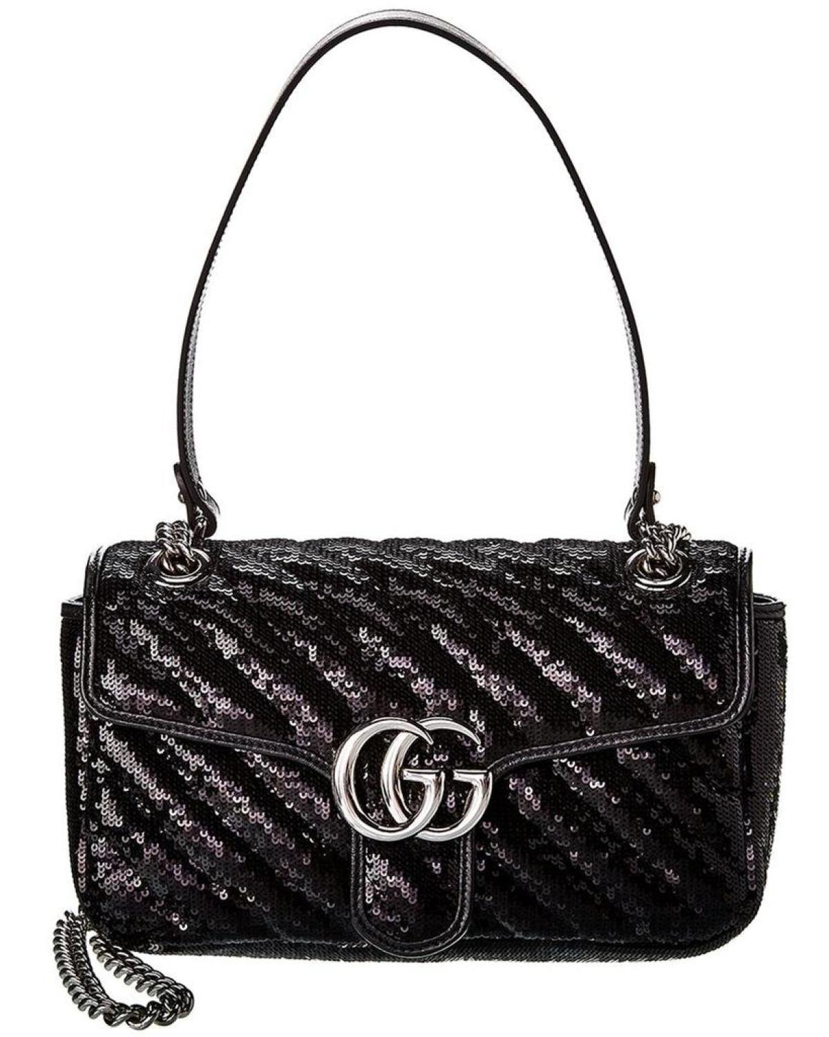 Gucci GG Marmont Small Sequin Shoulder Bag