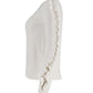 Max Mara Ruffled Sleeve Sweater in White Cotton