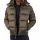 Men's Heavyweight Metallic Finish Hooded Puffer Jacket