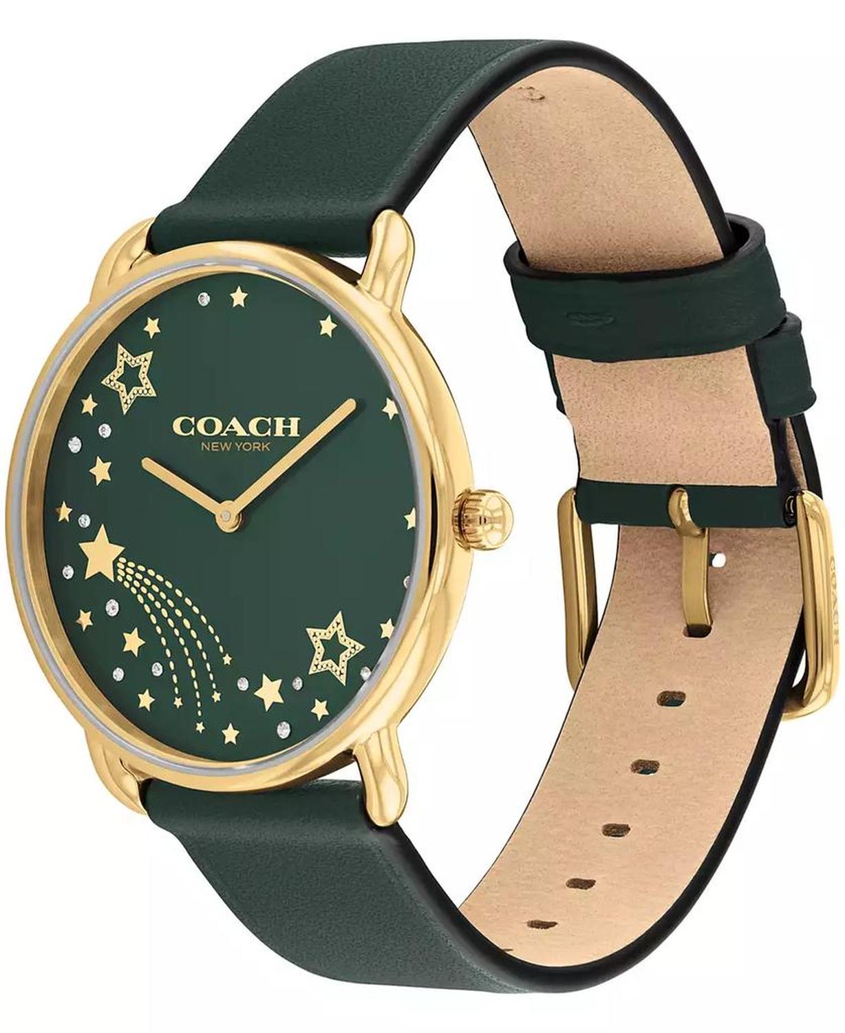 Women's Elliot Green Leather Strap Watch