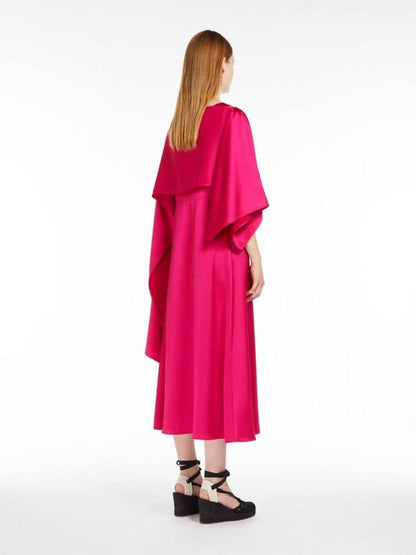 Weekend Gambero Fluid Satin Dress And Stole In Fuchsia