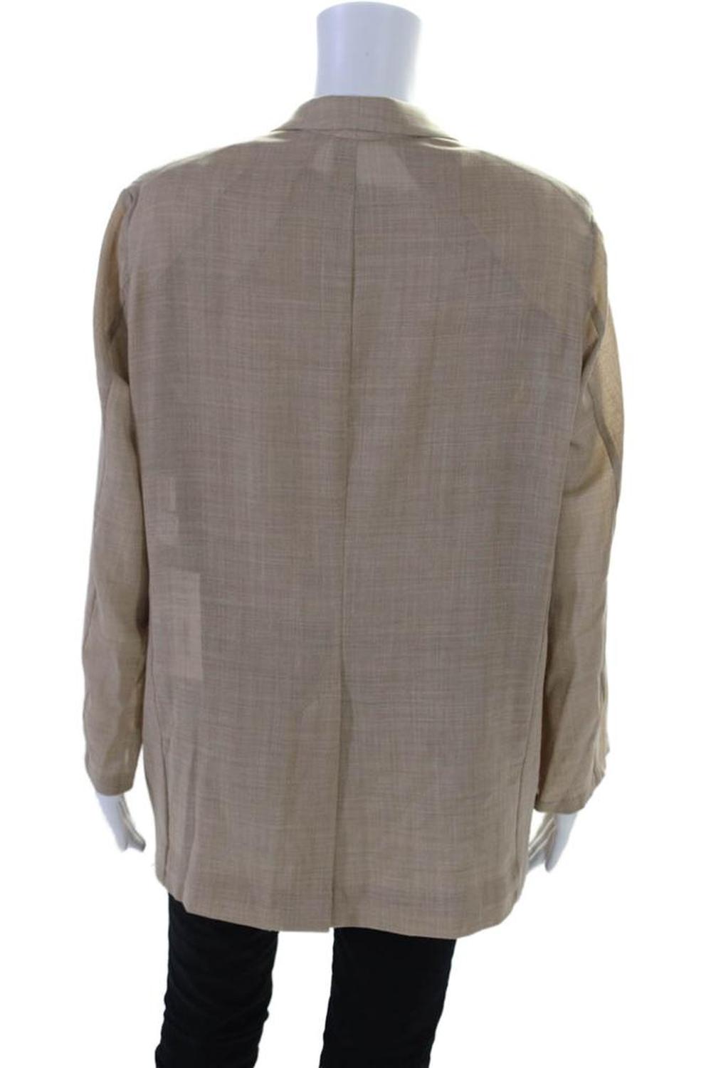 Max Mara Womens Button Down Light Jacket Tank Top Set Beige Wool