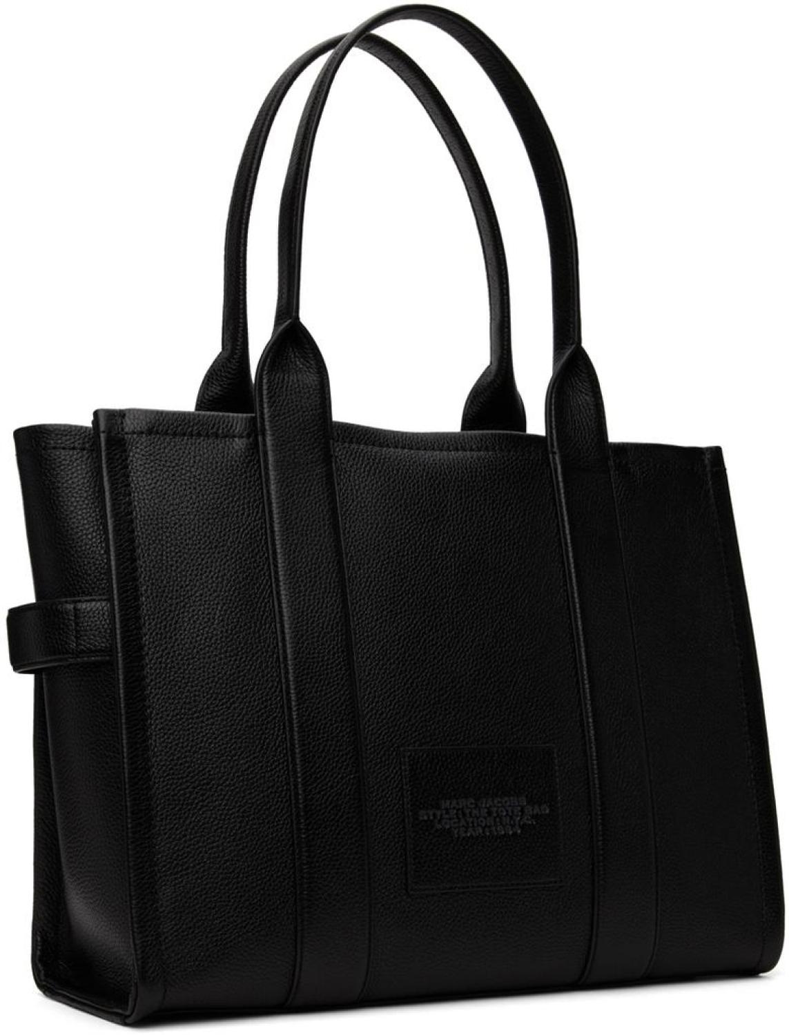 Black 'The Leather Large' Tote