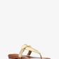 Lena Metallic Leather T-Strap Sandal