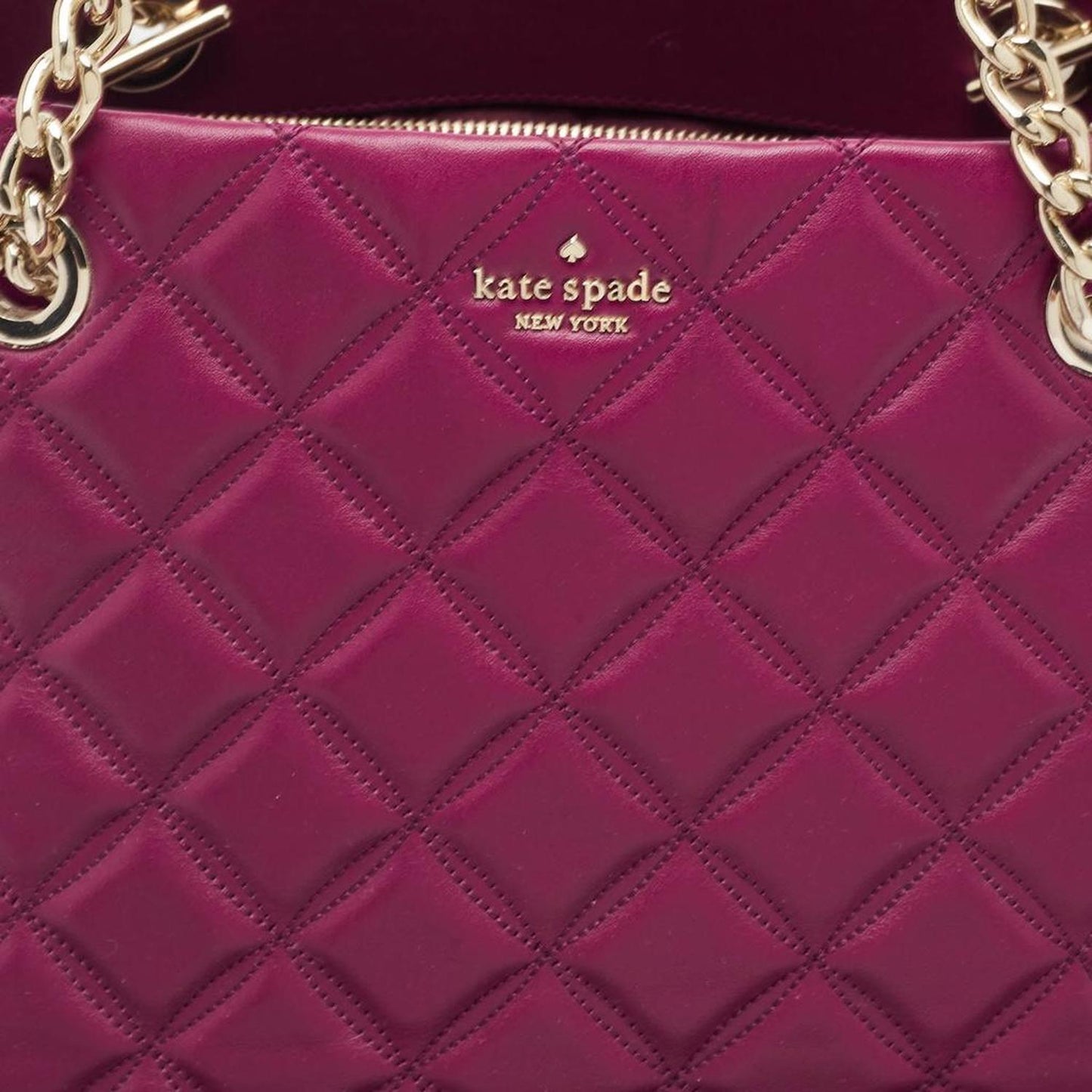 Kate Spade Burgundy Quilted Leather New York Natalia Tote