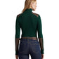 Petite Faux Leather Trim Ribbed Turtleneck