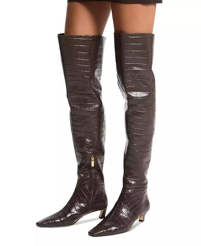 Women's Cosmo Croco-Embossed Over-The-Knee Boots