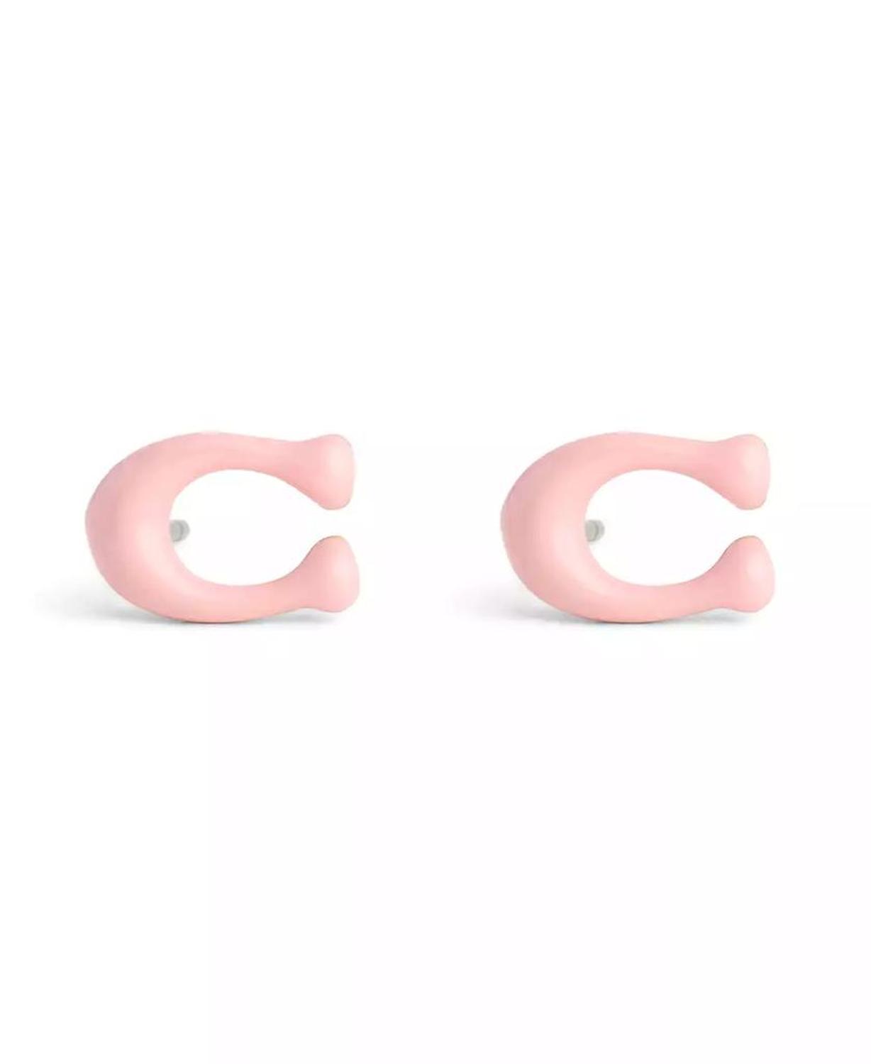 Enamel Signature C Stud Earrings