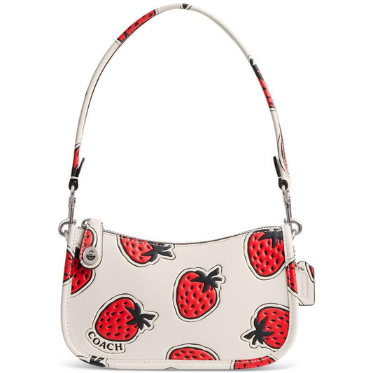 Strawberry Mini Leather Swinger 20 Shoulder Bag