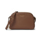 Devin Saffiano Leather Double Zip Dome Crossbody