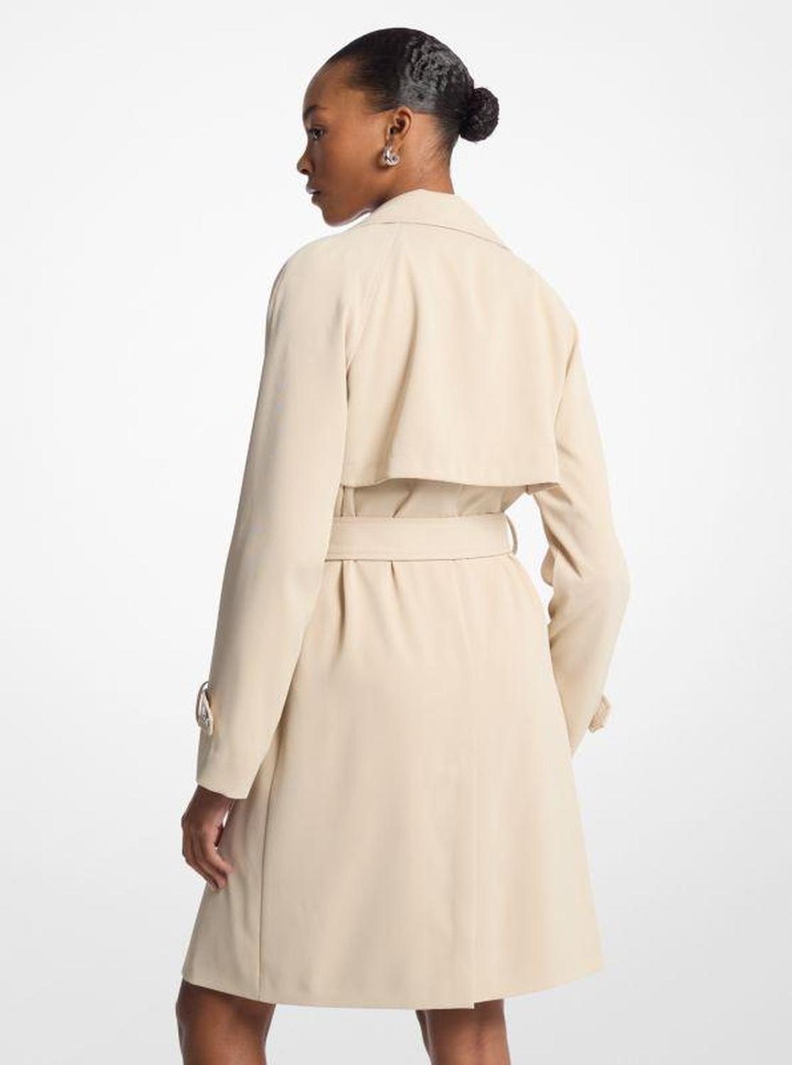 Draped Woven Trench Coat