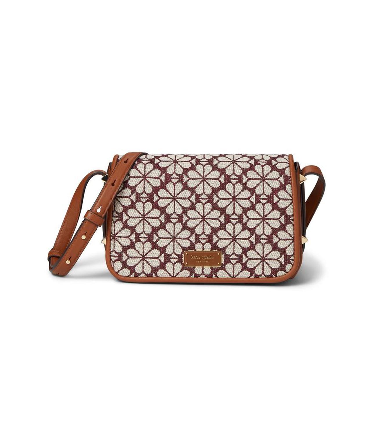 Spade Flower Jacquard Flap Crossbody