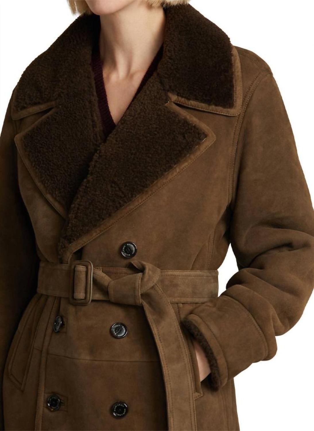 Shearling Krofton Coat Curly In Loden