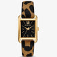 Monroe Gold-Tone and Leopard Print Calf Hair Watch